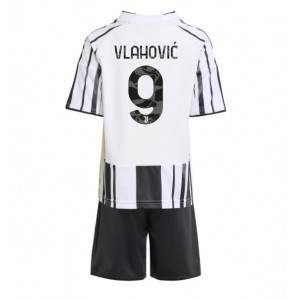 Fotbalové Dres Juventus Dusan Vlahovic #9 Dětské Domácí Oblečení 2025-26 Krátký Rukáv (+ trenýrky)